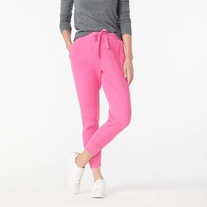 J.Crew Waffle Joggers Bright Begonia Pink Size L
